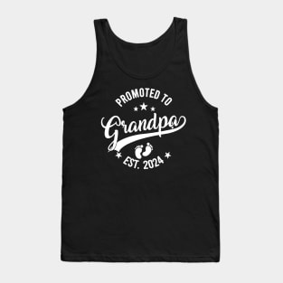 Promoted To Grandpa Est 2024 Fathers Day New Grandpa Tank Top